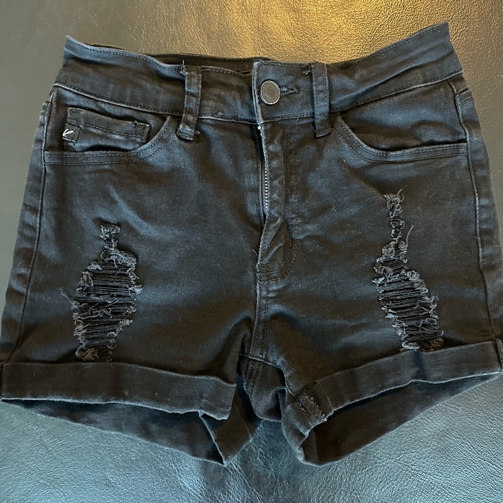 KanCan Black Distressed Jean Shorts